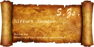 Siffert Zsombor névjegykártya